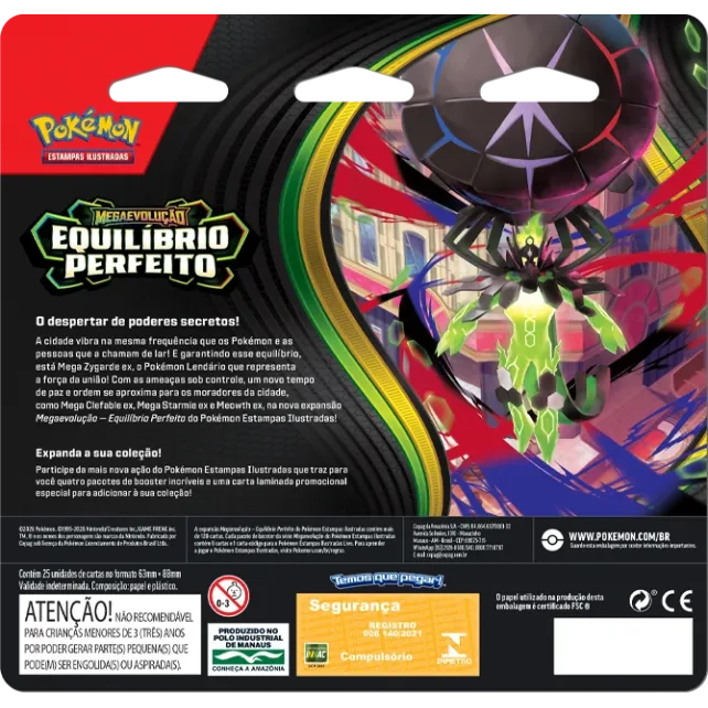 Pokémon - Mega Evolução 03 - Equilíbrio Perfeito - Blister com 4 booster + Chikorita