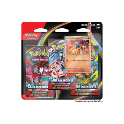 Pokémon - Mega Evolução 04 - Caos Ascendente - Blister com 3 booster + Charmeleon (Entrega a partir de 18/05/2026)