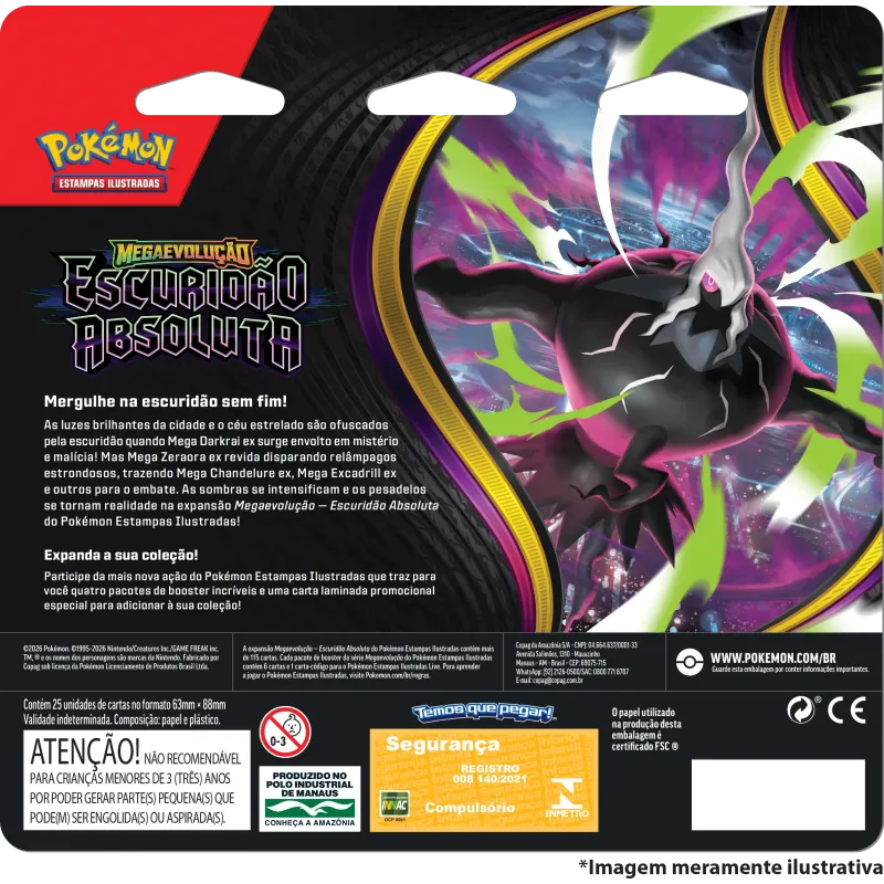 Pokémon - Mega Evolução 05 - Escuridão Absoluta - Case com 12 Blisters com 4 booster