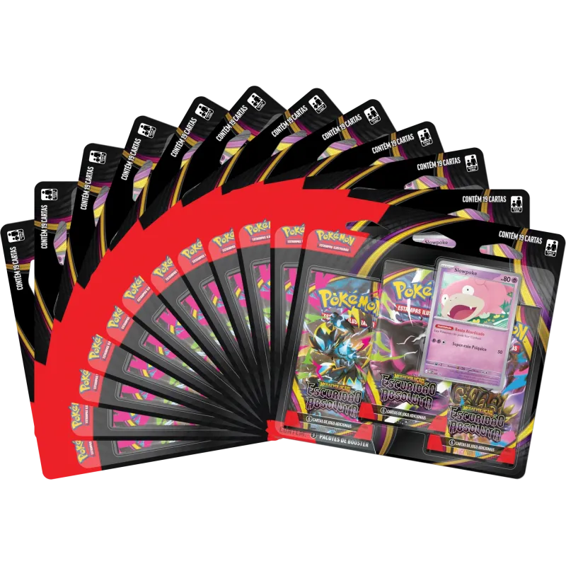 Pokémon - Mega Evolução 05 - Escuridão Absoluta - Case com 12 Blisters com 3 booster Pokémon - Mega Evolução 05 - Escuridão Absoluta - Case com 12 Blisters com 3 booster