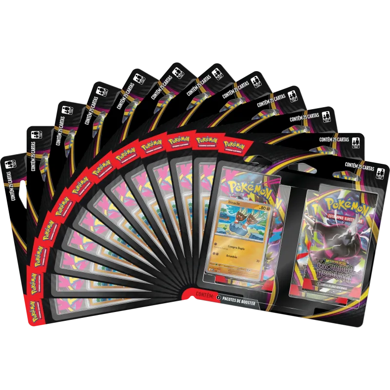 Pokémon - Mega Evolução 05 - Escuridão Absoluta - Case com 12 Blisters com 4 booster