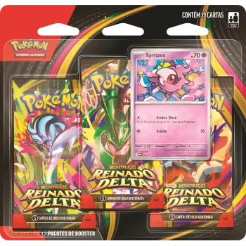 Pokémon - Mega Evolução 06 - Reinado Delta - Blister com 3 booster + Spritzee (Envio previsto para 06/11/26)
