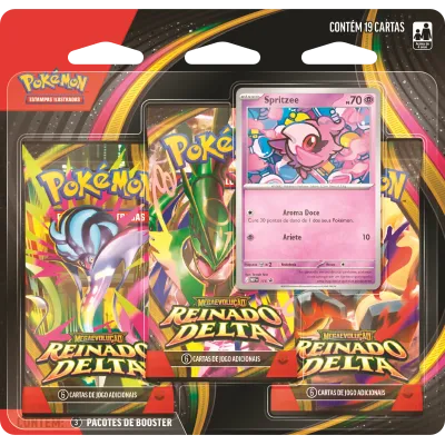 Pokémon - Mega Evolução 06 - Reinado Delta - Blister com 3 booster + Spritzee (Envio previsto para 06/11/26)