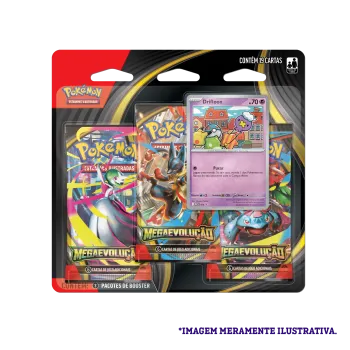 Pokémon - Mega Evolução 01 - Blister com 3 booster + Drifloon