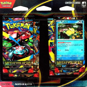 Pokémon - Mega Evolução 01 - Blister com 4 booster + Psyduck