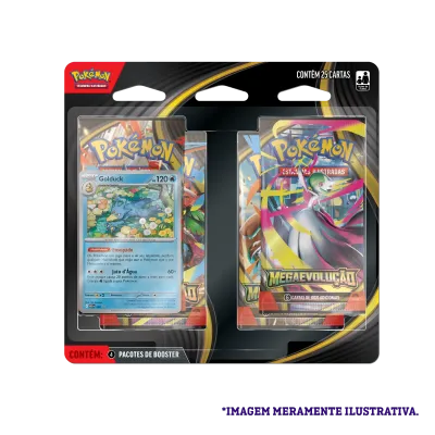 Pokémon - Mega Evolução 01 - Blister com 4 booster + Golduck