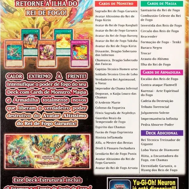 Yu-Gi-Oh! (yugioh) - Deck Estrutural - Reis de Fogo