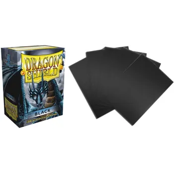 Protetor de Cartas 66mm x 91mm (Padrão) Preto c/ 100 - Dragon Shield