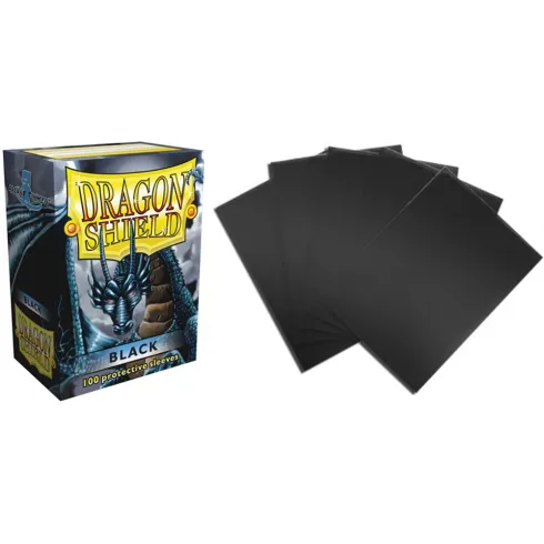 Protetor de Cartas 66mm x 91mm (Padrão) Preto c/ 100 - Dragon Shield