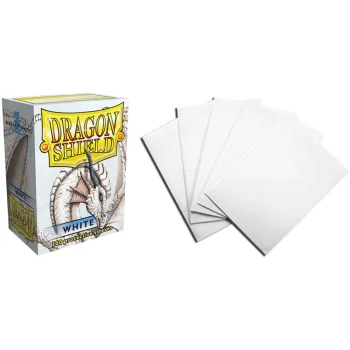 Protetor de Cartas 66mm x 91mm (Padrão) Branco c/ 100 - Dragon Shield