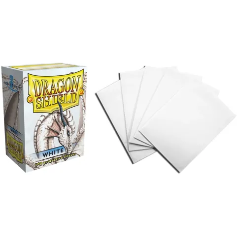Protetor de Cartas 66mm x 91mm (Padrão) Branco c/ 100 - Dragon Shield