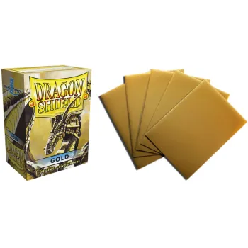Protetor de Cartas 66mm x 91mm (Padrão) Dourado c/ 100 - Dragon Shield