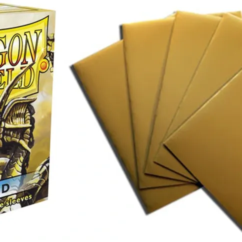 Protetor de Cartas 66mm x 91mm (Padrão) Dourado c/ 100 - Dragon Shield