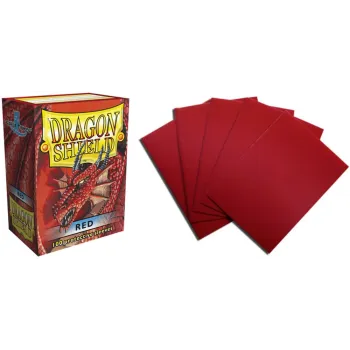 Protetor de Cartas 66mm x 91mm (Padrão) Vermelho c/ 100 - Dragon Shield