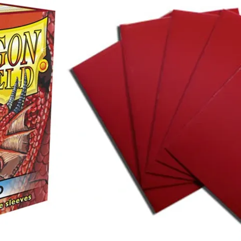 Protetor de Cartas 66mm x 91mm (Padrão) Vermelho c/ 100 - Dragon Shield