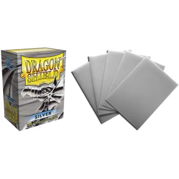 Protetor de Cartas 66mm x 91mm (Padrão) Prata c/ 100 - Dragon Shield