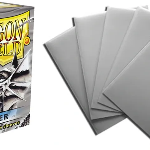 Protetor de Cartas 66mm x 91mm (Padrão) Prata c/ 100 - Dragon Shield