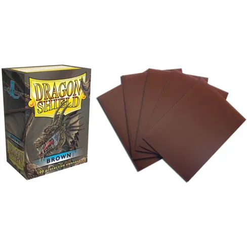 Protetor de Cartas 66mm x 91mm (Padrão) Marrom c/ 100 - Dragon Shield