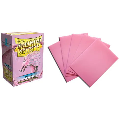Protetor de Cartas 66mm x 91mm (Padrão) Rosa c/ 100 - Dragon Shield