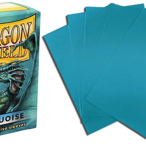 Protetor de Cartas 66mm x 91mm (Padrão) Turquesa c/ 100 - Dragon Shield
