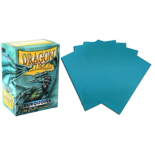 Protetor de Cartas 66mm x 91mm (Padrão) Turquesa c/ 100 - Dragon Shield