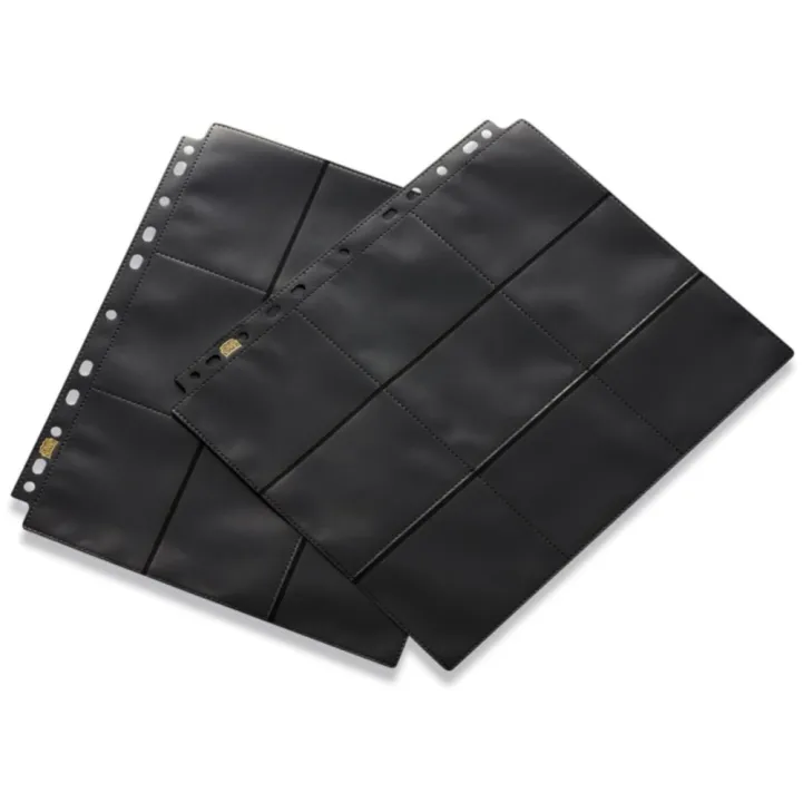 Folha para Fichário 18 Bolsos 11 Furos Alimentação Lateral Preto (Caixa com 50) - Dragon Shield