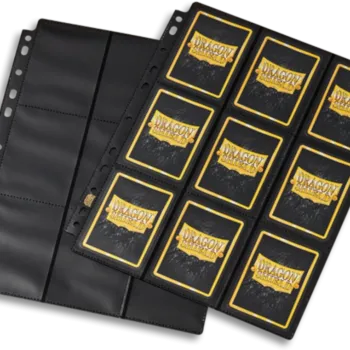 Folha para Fichário 18 Bolsos 11 Furos Alimentação Lateral Preto Anti-Reflexo (Caixa com 50) - Dragon Shield Folha para Fichário 18 Bolsos 11 Furos Alimentação Lateral Preto Anti-Reflexo (Caixa com 50) - Dragon Shield