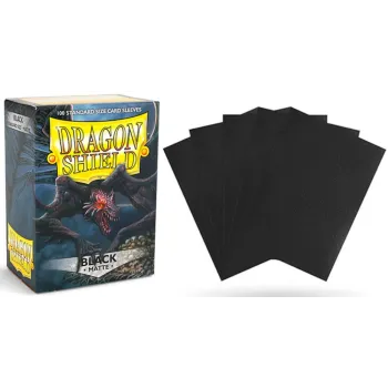 Protetor de Cartas 66mm x 91mm (Padrão) Matte Preto c/ 100 - Dragon Shield