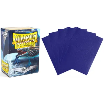 Protetor de Cartas 66mm x 91mm (Padrão) Matte Azul c/ 100 - Dragon Shield