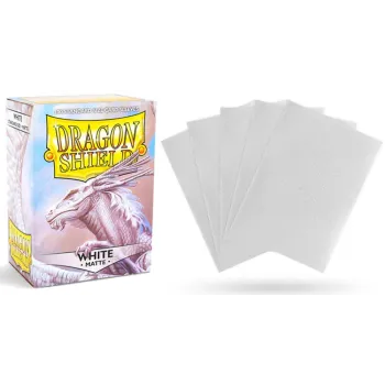 Protetor de Cartas 66mm x 91mm (Padrão) Matte Branco c/ 100 - Dragon Shield