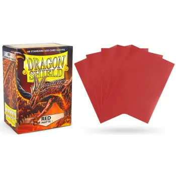 Protetor de Cartas 66mm x 91mm (Padrão) Matte Vermelho c/ 100 - Dragon Shield