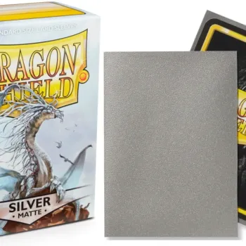 Protetor de Cartas 66mm x 91mm (Padrão) Matte Prata c/ 100 - Dragon Shield