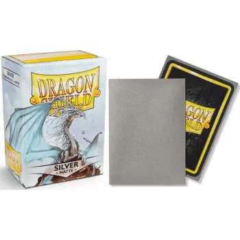 Protetor de Cartas 66mm x 91mm (Padrão) Matte Prata c/ 100 - Dragon Shield