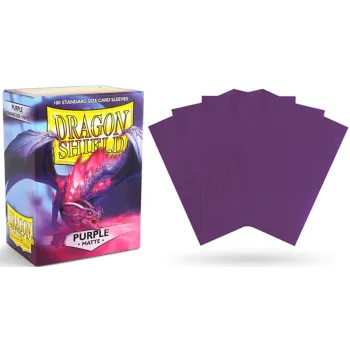 Protetor de Cartas 66mm x 91mm (Padrão) Matte Roxo c/ 100 - Dragon Shield