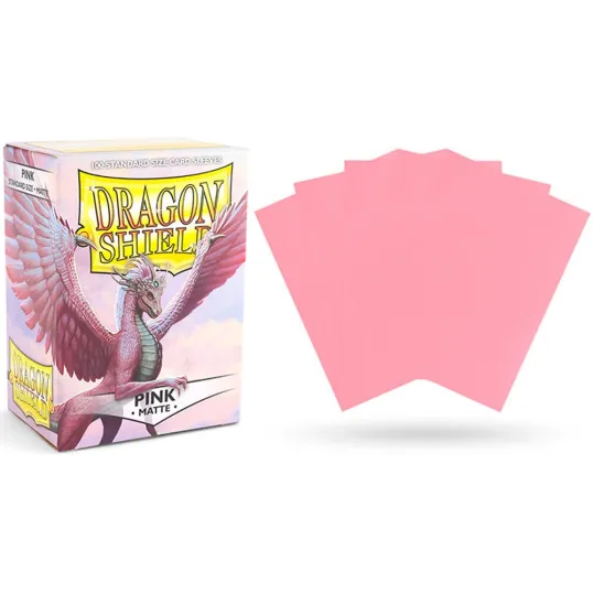 Protetor de Cartas 66mm x 91mm (Padrão) Matte Rosa c/ 100 - Dragon Shield
