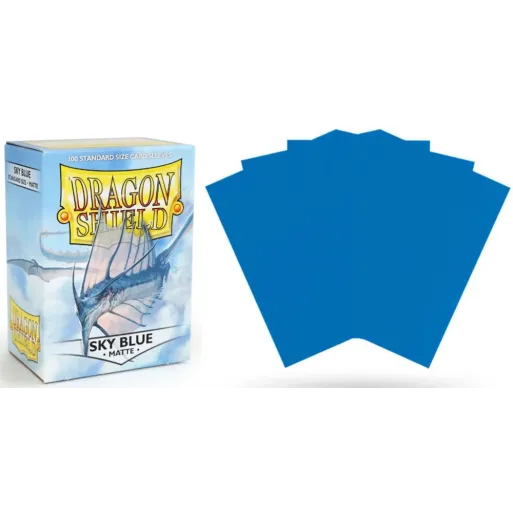 Protetor de Cartas 66mm x 91mm (Padrão) Matte Azul Céu c/ 100 - Dragon Shield