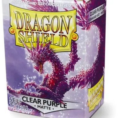 Protetor de Cartas 66mm x 91mm (Padrão) Matte Roxo Transparente c/ 100 - Dragon Shield Protetor de Cartas 66mm x 91mm (Padrão) Matte Roxo Transparente c/ 100 - Dragon Shield