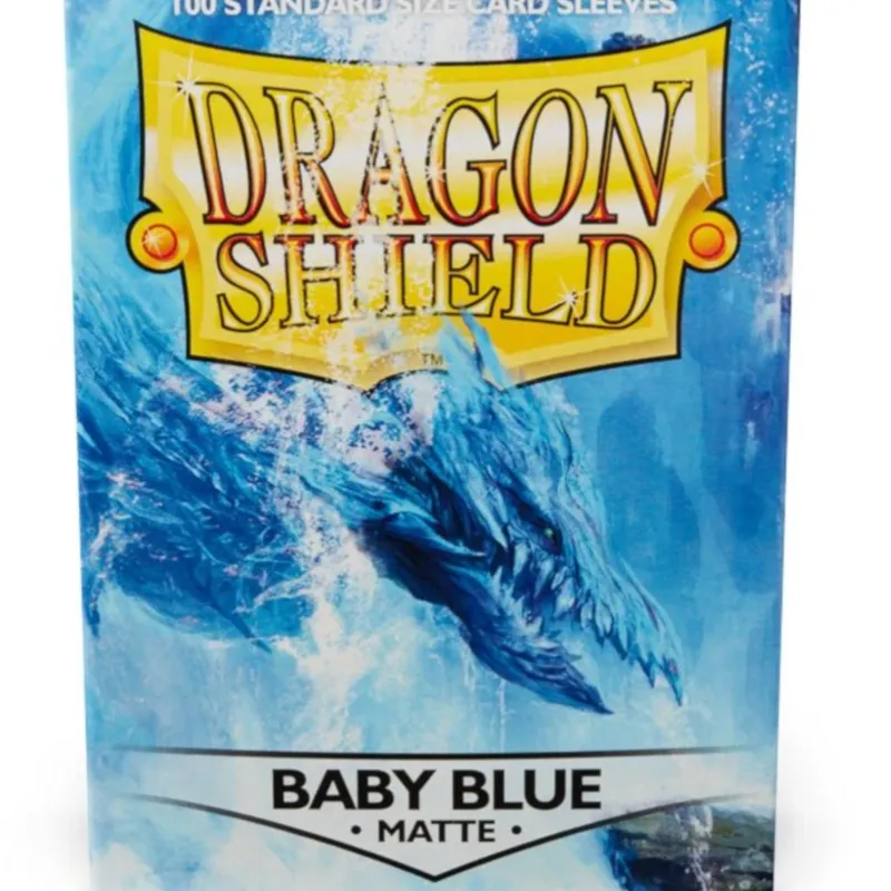 Protetor de Cartas 66mm x 91mm (Padrão) Matte Azul Bebê c/ 100 - Dragon Shield