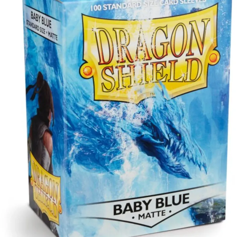 Protetor de Cartas 66mm x 91mm (Padrão) Matte Azul Bebê c/ 100 - Dragon Shield