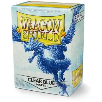 Protetor de Cartas 66mm x 91mm (Padrão) Matte Azul Transparente c/ 100 - Dragon Shield
