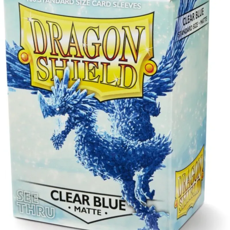 Protetor de Cartas 66mm x 91mm (Padrão) Matte Azul Transparente c/ 100 - Dragon Shield