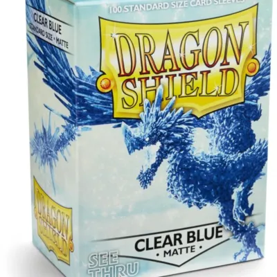Protetor de Cartas 66mm x 91mm (Padrão) Matte Azul Transparente c/ 100 - Dragon Shield