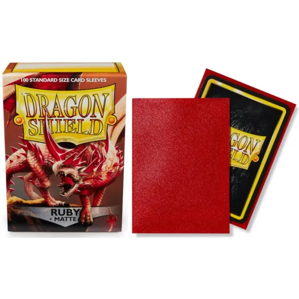 Protetor de Cartas 66mm x 91mm (Padrão) Matte Rubi c/ 100 - Dragon Shield