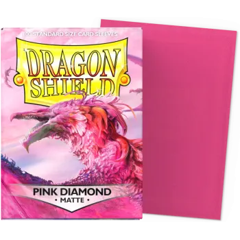 Protetor de Cartas 66mm x 91mm (Padrão) Matte Rosa Diamante c/ 100 - Dragon Shield
