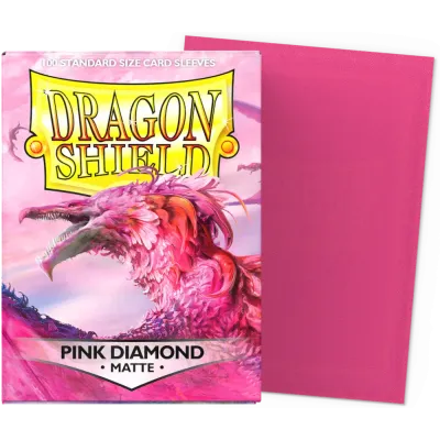 Protetor de Cartas 66mm x 91mm (Padrão) Matte Rosa Diamante c/ 100 - Dragon Shield