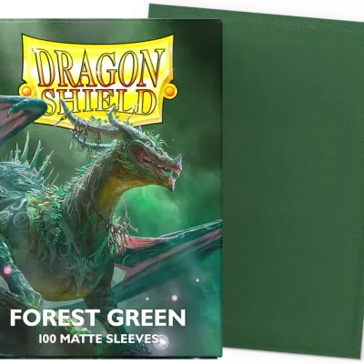 Protetor de Cartas 66mm x 91mm (Padrão) Matte Verde Floresta c/ 100 - Dragon Shield