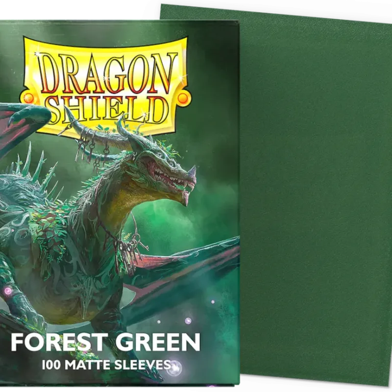 Protetor de Cartas 66mm x 91mm (Padrão) Matte Verde Floresta c/ 100 - Dragon Shield