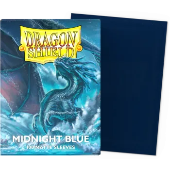 Protetor de Cartas 66mm x 91mm (Padrão) Matte Azul Meia-noite c/ 100 - Dragon Shield