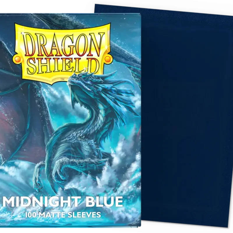 Protetor de Cartas 66mm x 91mm (Padrão) Matte Azul Meia-noite c/ 100 - Dragon Shield