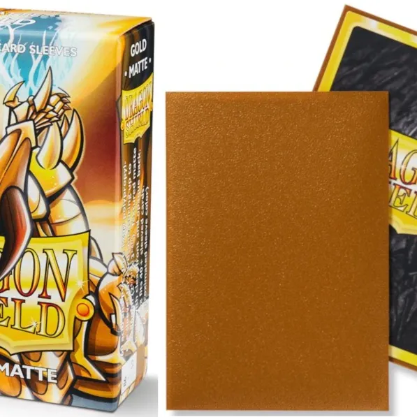 Protetor de Cartas 59mm x 85mm (Small) Matte Dourado c/ 60 - Dragon Shield